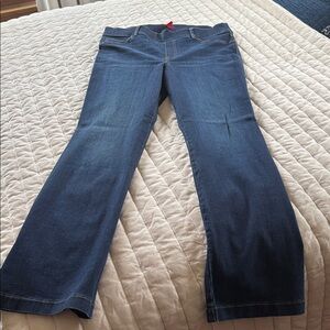 Spanx Flare Jeans in Midnight Shade 1X 34 inch inseam.